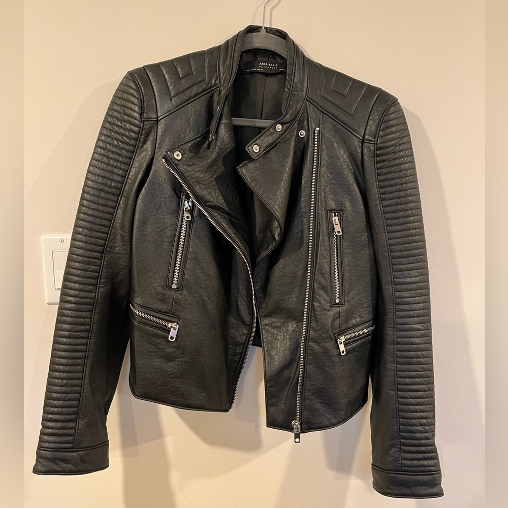 Zara vegan leather jacket